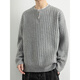 Jiangong Half Zip Sweater Men's Autumn and Winter 2025 New Style Henley Collar Wool Sweater Vertical Pit Stripe Sweater Men's Chenguang Xing M About 100-120 Jin Jin equals 0.5 kg Can be worn