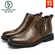 Woodpecker Autumn and Winter Martin Boots Men's Fleece Chelsea Men's Boots Low Top British Style Retro Pointed toe Medium and High Top Leather Shoes Short Boots Black 38 (240mm)