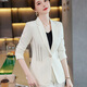 Purple Charming Business Suit Women's Autumn and Winter Long-Sleeved Small Suit Jacket Korean Style Slim Fit High-Level (Off Shelf) White (Single Suit) XL (Recommended 110-120 Jin Jin equals 0.5 kg)