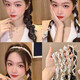 Retro braided hairband for women 2024 streamer hairband hair scarf headband one system summer hairpin headdress blue