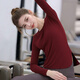 Shuangxiu Loose and Beautiful Yoga Wear for Women 2025 New Ancora Red Pilates Training Wear Tops Fitness Suit Autumn and Winter Ancora Red S 85-115