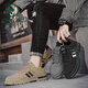 Spechtsarbeitsschutz Schuhe für Männer 2025 Neue Sommer atmungsaktiven Sport- und Freizeitarbeit Schuhe Leder Non-Slip Martin Schuhe für Männer Khaki [offizielle Version] 40