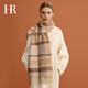 HR Helena brand wool scarf for women autumn and winter 2025 new warm scarf birthday gift for girl girlfriend milk coffee grid brand counter gift box
