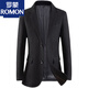 ROMON Wool Suit Men's Spring and Autumn New Woolen Jacket Middle-aged Business Casual Slim Suit Top Black XL 135-150Jin Jin is equal to 0.5 kg