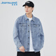 JEANSWEST Denim Jacket Men's 2025 Autumn Denim Jacket Men's Trendy Brand Comfortable Loose Versatile Top Clothes Blue XL