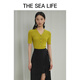 THE SEA LIFE Ou Hai Yisheng Sweater for women 24 summer new comfortable, versatile breathable, smooth and light knitted sweater X15868 cloud white M