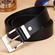 
VGXOUE titanium alloy belt men's genuine leather casual pin buckle layer cowhide belt men's simple middle-aged and young trouser belt trendy titanium buckle 9227 black (bandwidth 3.3cm) 100cm