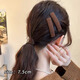 Li Qing solid color fabric rectangular hairpin, coffee color 2 pieces, bangs clip, side clip, BB clip, one-word clip hairpin hair accessories