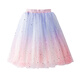 Hanhan Elefant Girl Rock Frühlings- und Herbstrock Girls Sommer Kurzrock 2025 Neue Kinder Frühlingskleidung Prinzessin Mesh Rock Anzug 4118 Gradientenfarbe +9922 White 120