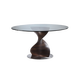 Tempered glass dining table black walnut wood round modern designer living room dining table minimalist square art black walnut round table 13575cm