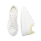 亚历山大麦昆（Alexander McQueen）新品 女士阔型系带厚底休闲运动鞋小白鞋情侣款礼物女 718139 WHGP5 3523 白色浅黄色尾 34