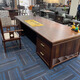 Qiheng (XIIBLC) new Chinese style desk boss desk solid wood high-end atmospheric executive desk CEO office furniture customization 2.2 meters boss desk ebony wood frame