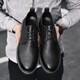 
New products for men's shoes casual leather shoes fashion Korean version for men's business shoes men's formal shoes versatile flat-soled shoes 9920 black 40