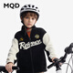 MQD MQD children's clothing boys' jacket spring and autumn warm polar fleece college style stand-up collar cardigan children's top black 130