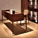 Youthful trend black walnut solid wood desk, large long desk in the living room, sofa back desk, simple double desk, single desk (with multi-function socket) 204*68*75cm