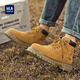 HAILAN MAISON HLA BOOTS Rétro Trendy Big Yellow Boots Men confortable et polyvalent Martin Boots Men T249 Terreux Jaune 43
