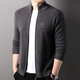 Hengyuanxiang 100% Cardigan Herren -Strickjacke 2024 Herbst und Winter Neue Jugend -Mode -Pullover Jacke Solid Color Pullover Stand Collar Schwarz M 170/48/105