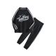 Piggy Tony TABE fat boy sweatshirt and sweatpants suit spring new medium and large children's loose plus fat enlarged children's wear sports long-sleeved suit black 180, recommended 170-175 high, 145-165 Jin [Jin is equal to 0.5 kg]