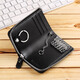 WILLIAMPOLO Emperor Paul genuine leather key bag for men's head layer leather zipper waist padlock bag Father's Day gift for dad Black-no-hanging buckle (6 locks, 4 cards, 1 car)