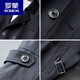
ROMON high-end long windbreaker for men's new spring and autumn over-knee double-breasted business casual mid-length British handsome jacket Black 2XL