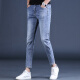 
KuRenTou summer thin blue nine-point jeans men slim feet 2023 new elastic men's pants 9-point trousers men Q1049 gray nine-point 29