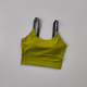 Professional sports bra for women, shock-proof running all-in-one bra, yoga vest, fitness Pula to increase strength, outer wear, avocado green L