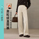 Yiyang (ESE-Y) 2025 winter velvet thickened narrow wide-leg straight pants black-regular 29