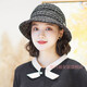Midanli hat with hair, women's wig, one-piece basin hat, winter fashion, short hair hat, winter warm real hair mother hat, black hat, black brown wig + hair net