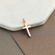 Erli 18K rose gold glossy cross pendant k gold plain gold faith pendant 18K rose gold 1.11g