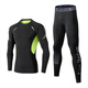 Alen Botun (Alen Botun) fitness clothes sports suit men's autumn running training tights high-elastic quick-drying clothes base morning running clothes basketball two-piece set green high-elastic quick-drying L 130-145Jin Jin equals 0.5 kg