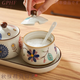 GPHF Japanese ceramic seasoning jar three-piece combination seasoning jar salt shaker home kitchen seasoning box combination set mixed three-piece set + spoon tray