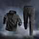 Jacket suit men's windproof and rainproof cycling suit spring sports windbreaker jacket waterproof black two-piece set A windproof rainproof quick-drying. M 100-120Jin Jin equals 0.5 kg