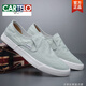 CARTELO Summer Canvas Shoes Men's One-Pin-One Lazy Shoes British Loafers Driving Soft Sole Old Beijing Breathable Casual Cloth Shoes BD20042 Black and White 41