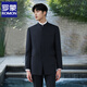 ROMON (ROMON) slim-fitting standing collar young Zhongshan suit men's groom wedding Chinese suit suit Chinese style gentleman suit dress Black [suit + pants + shirt] three-piece set XL