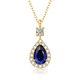 Mankaron 18K gold necklace for women 2025 new Midnight Paris pendant cultured diamond and sapphire inlaid gift for girlfriend Midnight Paris pendant, total weight is about 0.63g, cultured sapphire is about 0.48ct, cultured diamond is about 0.13ct