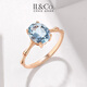 IL&CO Youke Bamboo Overture 18k rose gold natural aquamarine ring large carat jewelry birthday gift natural aquamarine ring about 1.5 carats size 14
