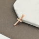 Erli 18K rose gold glossy cross pendant k gold plain gold faith pendant 18K rose gold 1.11g