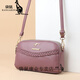 Kangaroo 2024 Frauen neue Tasche dreischichtige modische echte Leder Textur Frauenbeutel modische und vielseitige One-Shoulder Crossbody-Tasche Mobiltelefon Trendy [YQ9923] Schwarz