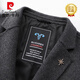 Pierre Cardin Large Size Wool Suit Jacket Men's Autumn and Winter Double-sided Wool Suit Plus Fat Extra Large Business Casual Suit Commuting 8208-Gray Mid-Length Style + Feather Liner 7XL 260-280Jin Jin is equal to 0.5 kg