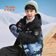 ANTA children's down jacket boys' 25-year winter outdoor three-proof snow shell heat return IV warm windproof thickened top jacket heat return IV snow shell late night blue/full print 6901H-8 down content 85% 160 down filling capacity 153g