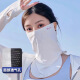 Fox Fairy Ice Silk Sunscreen Mask for Men and Women Summer New Full Face Mask Anti-UV Outdoor Cycling Sunscreen Mask Long Label Mask-Black