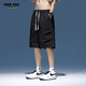 
Foss Phil shorts men's summer workwear trendy brand casual ice silk mid-trousers loose sports five-point pants 9906 black 2XL
