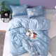 Mercury Home Textiles Bed Four-piece Set Pure Cotton Quilt Cover Sheets Four-piece Set Bedding Cotton Quilt Cover 1.8 Meter Bed Hua Xiya