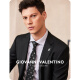 卓凡尼·华伦天奴（GIOVANNI VALENTINO）纯羊毛挺括休闲西服男款轻商务春季西装外套男士双开叉 黑色 M