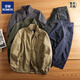 ROMON American outdoor thin jacket men's loose large size stand collar jacket windproof quick-drying spring and autumn jacket dark blue L (130-140Jin Jin equals 0.5kg)