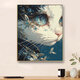 
Customized cat Digital oil painting 2024 new hand-filled DIY acrylic painting high-end hand-painted color oil painting W3895 30x40cm Log wood color outer frame [Benghao solid wood inner frame + pigment brush