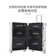 DTA multi-functional suitcase for women, universal wheels, aluminum frame boarding trolley case for travel leather case ivory white 20 inches