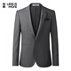 Lilang Light Fashion Men's Wear Bing Ning Sheng Cool Suit Men's Solid Color Commuting Formal Youth Business Suit Dark Gray 170A