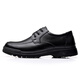 Happy Event Lederschuhe für Männer vielseitige Schnür-up-Geschäft formelle Freizeitschuhe Leichte runde Zehen Daddy Schuhe 6627 Schwarze Single-Layer 38