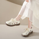 
LINGLI women's sandals for women 2025 new summer breathable stymie pregnant women wear bags and skirt sandals hole shoes 689 meters white 35
